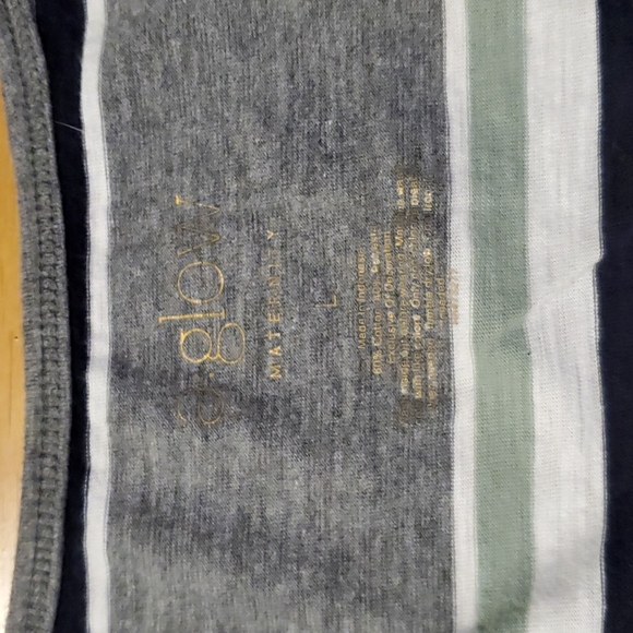 AGlow Striped Maternity Tank Top, Size Large - Picture 2 of 2